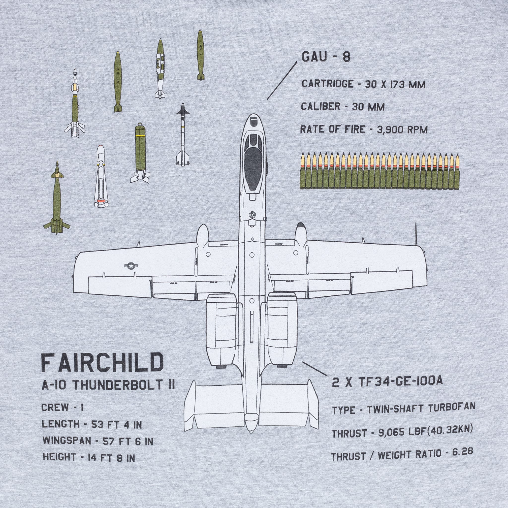 A-10 Warthog Atamonica Tee - Image 3