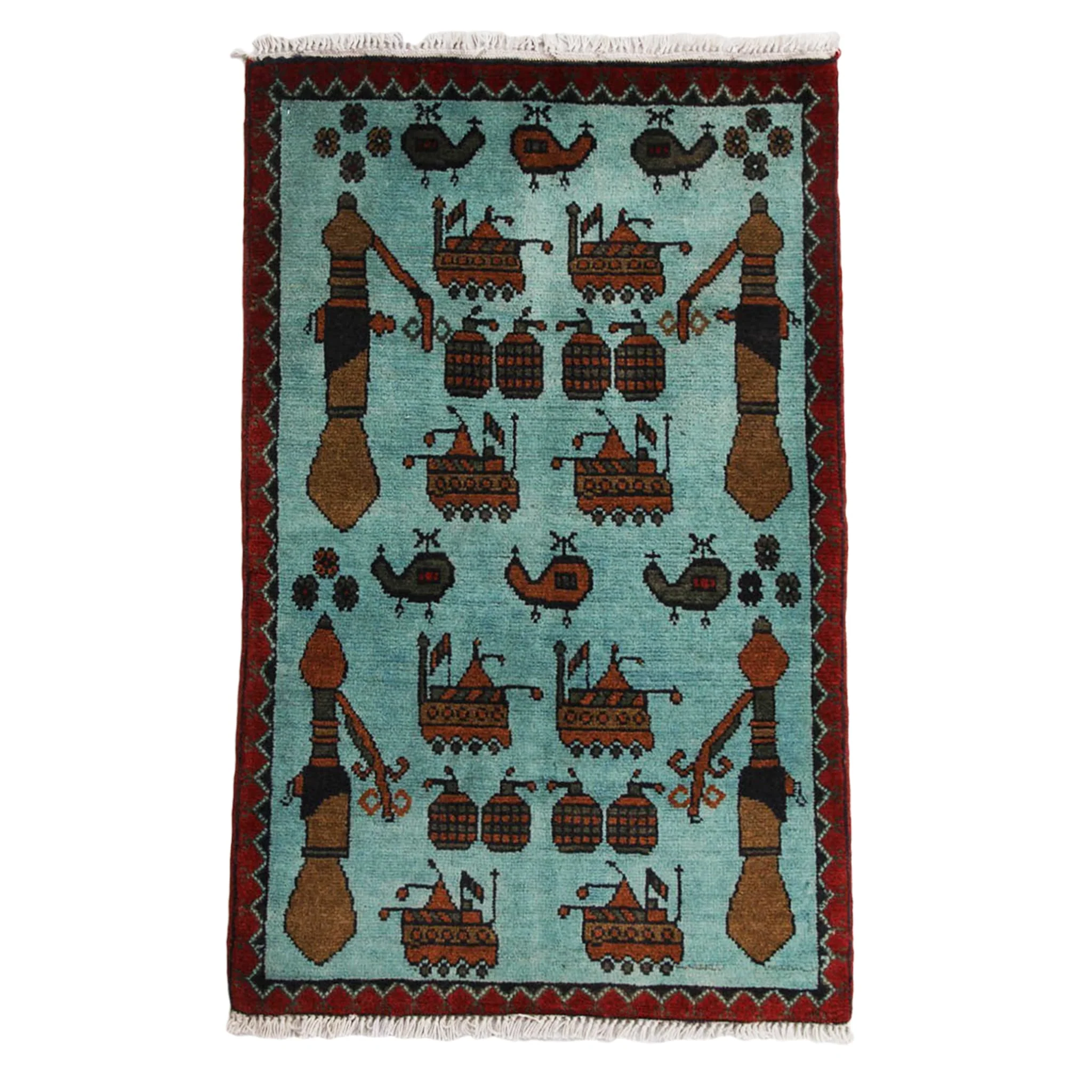 Afghan Arsenal Pattern War Rug - Image 15