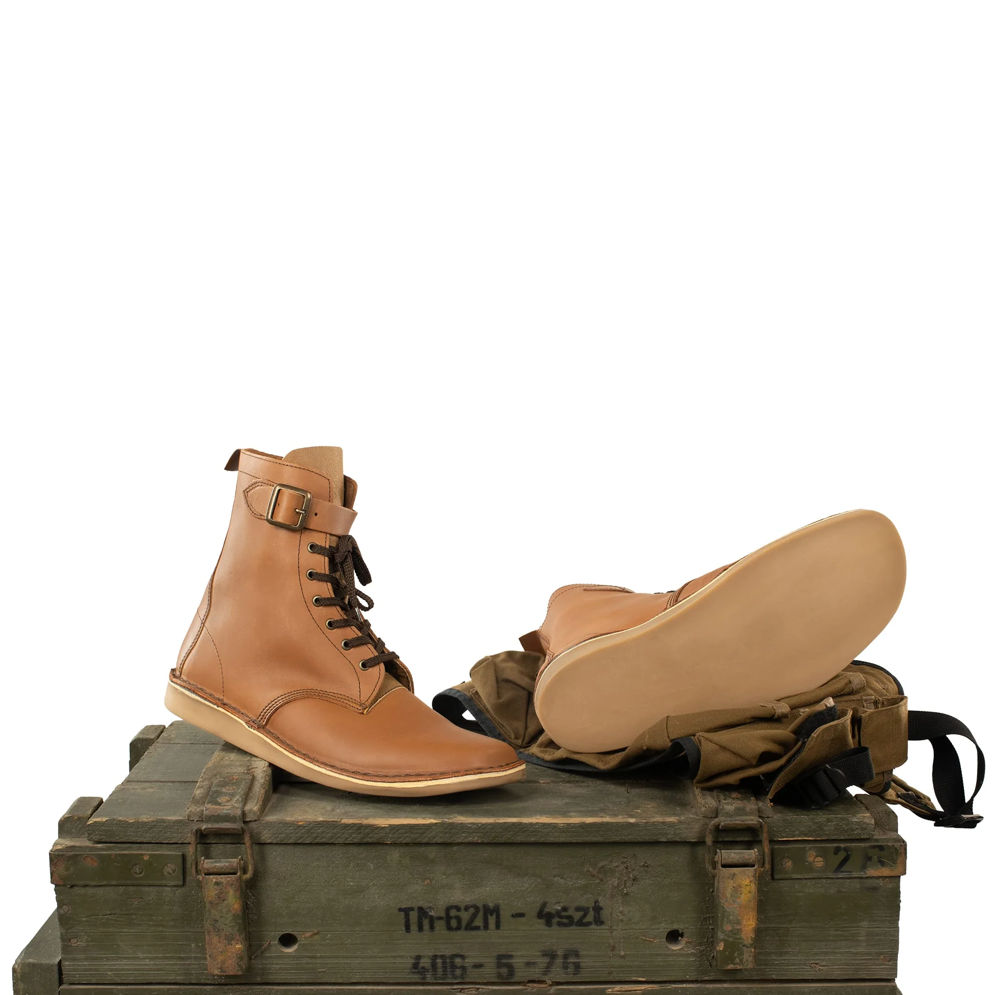 Half Combat Waxi Boot, Tan - Image 5