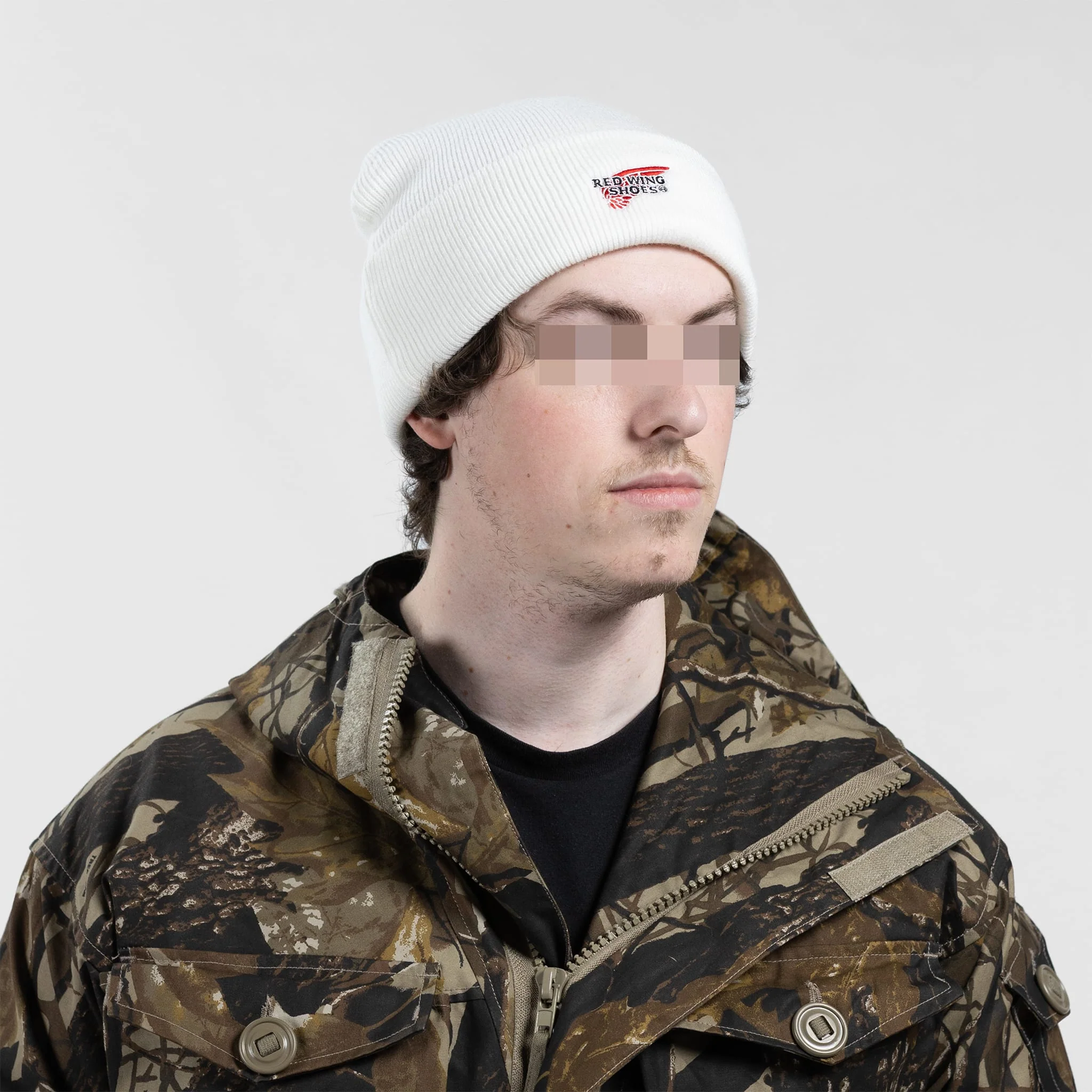 Red Wing Shoes White Beanie - Image 2